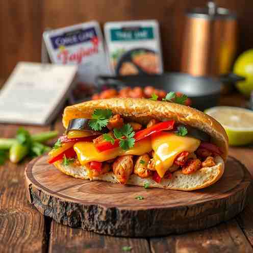 Skillet Chicken Fajita Sandwich - Easy Homemade Recipe